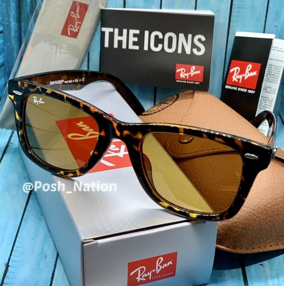 FREE SHIPPING Ray-Ban Wayfarer Tortoise Brown RB2140 New - Picture 6 of 13